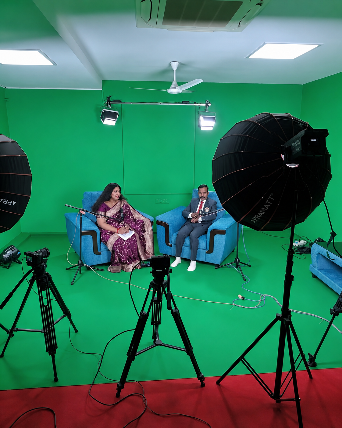 On set video shoot production